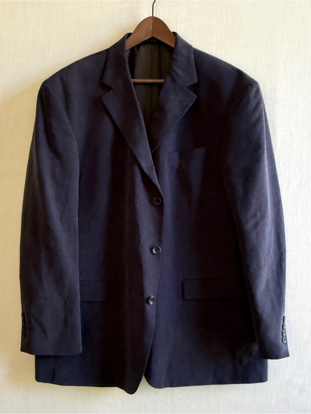 Oscar de la Renta Men's Dark Blue 100% Tencel Lyocell Blazer Jacket Size 44R 3-B